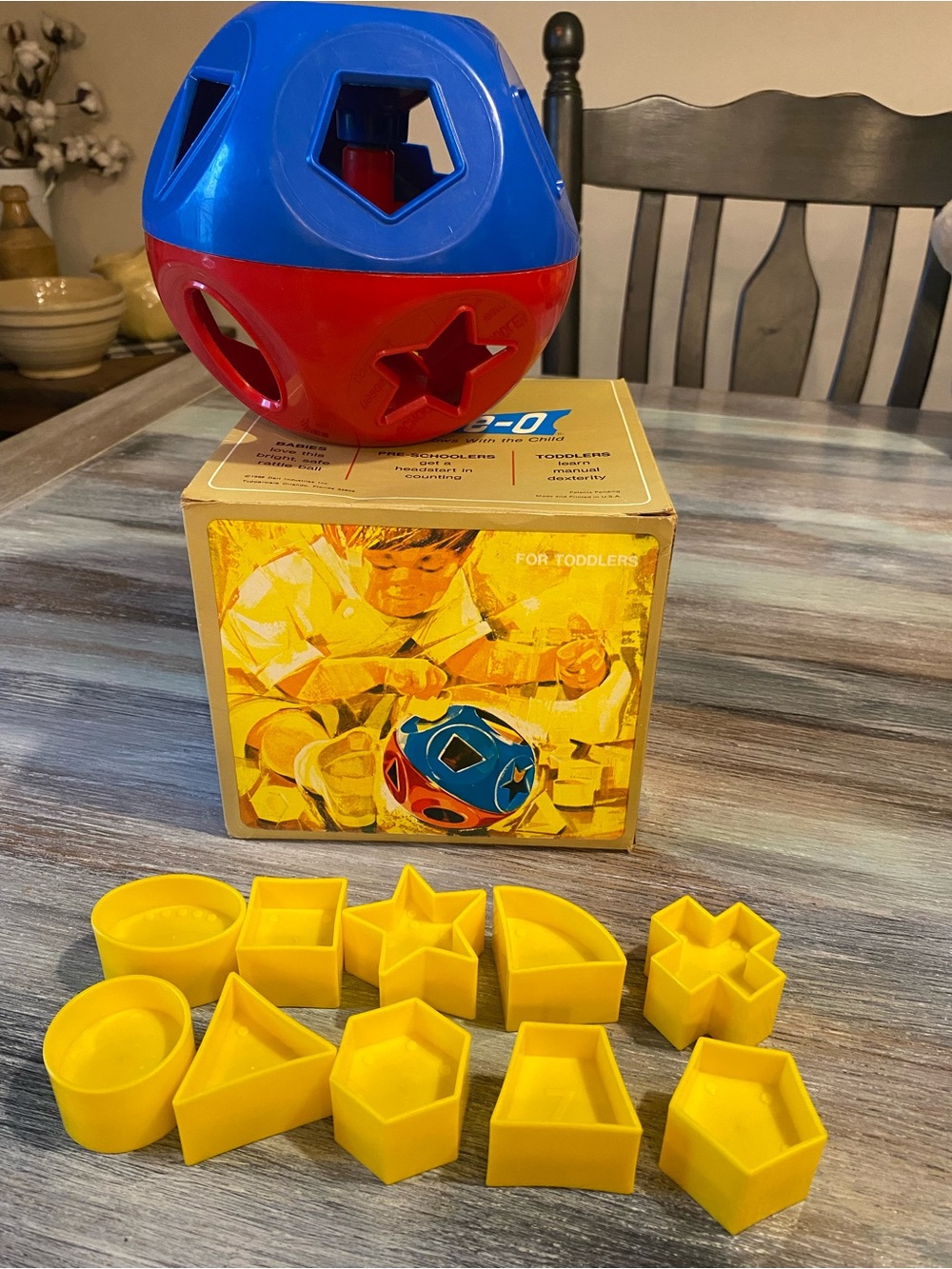 1968 Tupperware Toys Shape-O Ball Original Packaging Antique Vintage